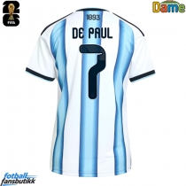 Argentina Rodrigo De Paul #7 Hjemmedrakt Dame EM 2024 Kortermet